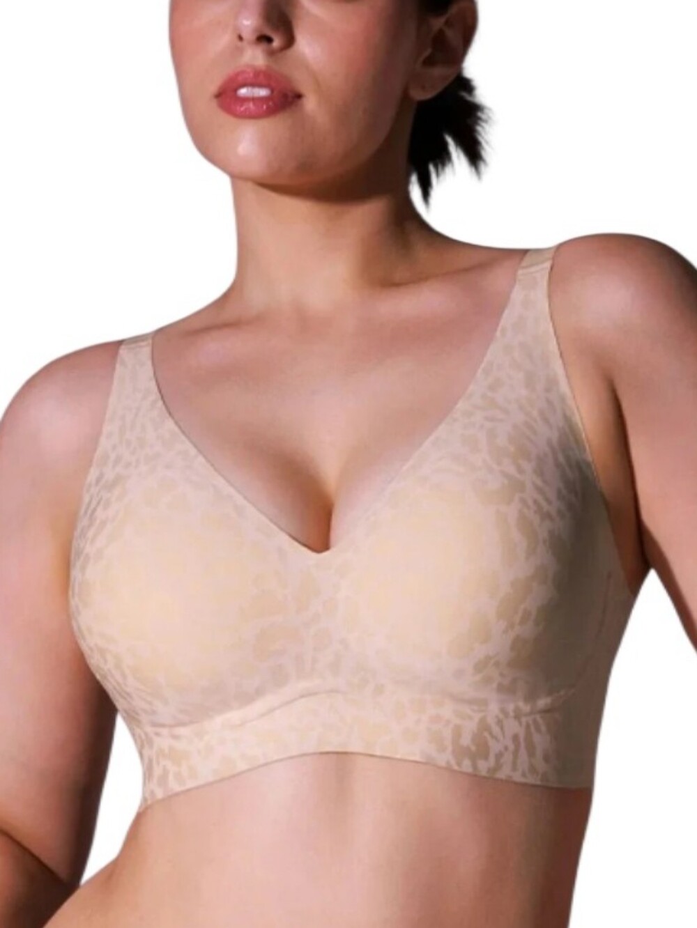 Popilush Seamless Wireless Jelly Leopard Contour Minimizer Support Bra-NWT